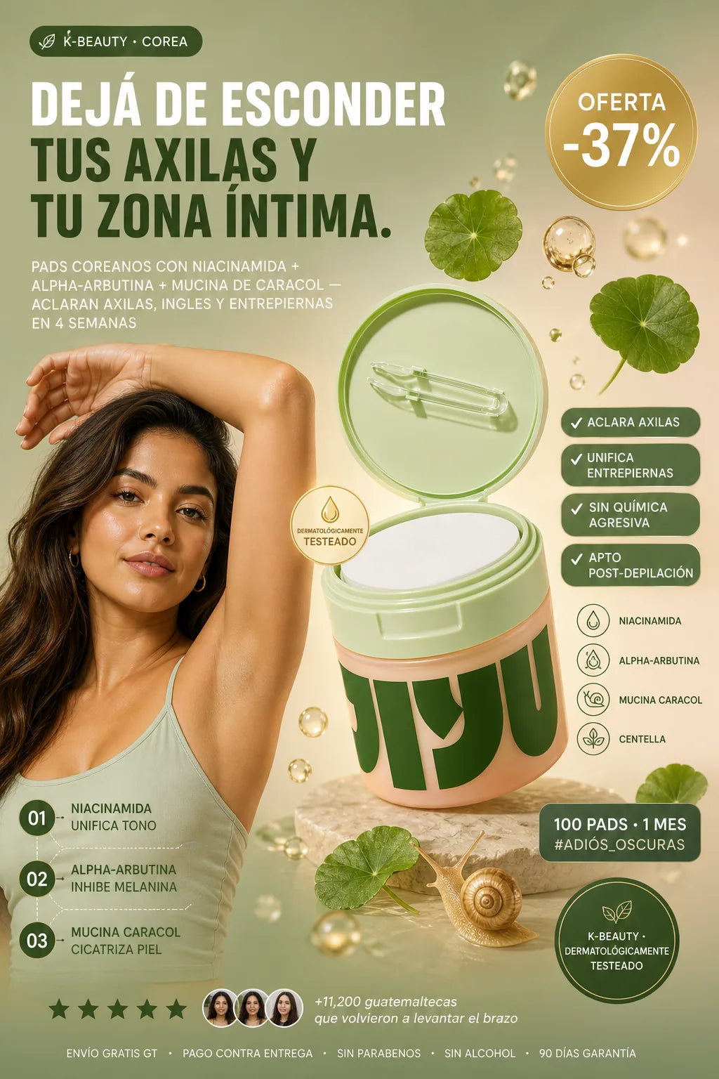🌿 JiYu — Pads Despigmentantes. 100 Pads