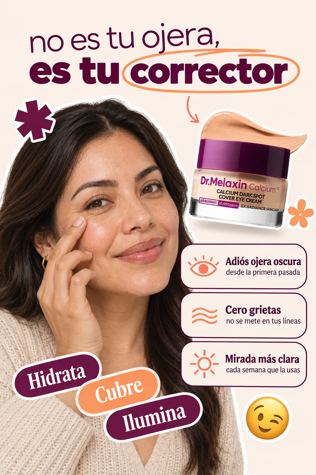 Dr.Melaxin Crema Cubre Ojeras — beneficios